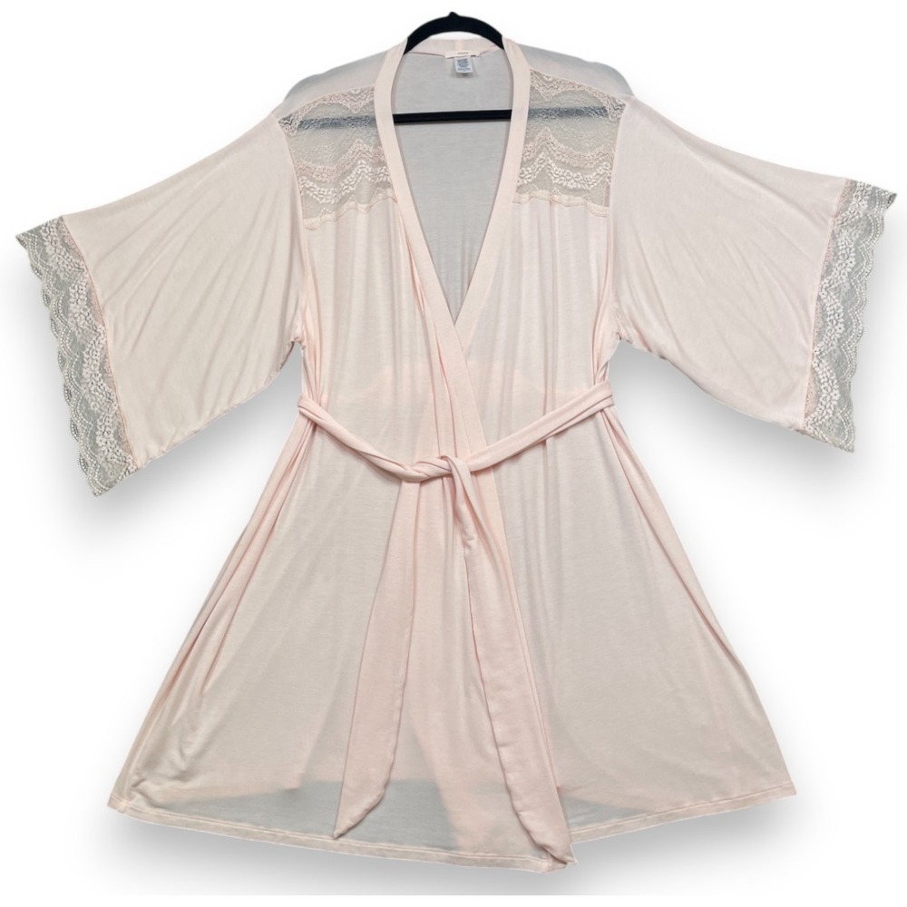 Eberjey Esperanza Inset Kimono Robe Pink Small